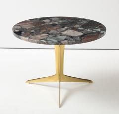 Italian Modernist Brass Granite Side Table - 3933007