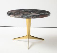 Italian Modernist Brass Granite Side Table - 3933008