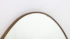 Italian Modernist Brass Oval Grand Scale Wall Mirror Italy circa 1950 - 3363469