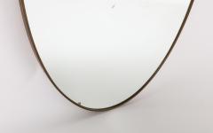 Italian Modernist Brass Oval Grand Scale Wall Mirror Italy circa 1950 - 3363472