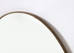 Italian Modernist Brass Oval Grand Scale Wall Mirror Italy circa 1950 - 3363475