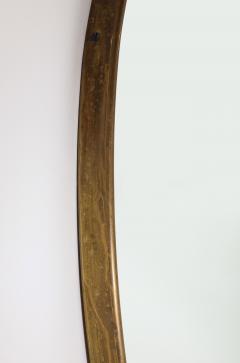 Italian Modernist Brass Oval Grand Scale Wall Mirror Italy circa 1950 - 3363478