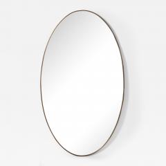 Italian Modernist Brass Oval Grand Scale Wall Mirror Italy circa 1950 - 3364455