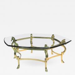 Italian Modernist Brass Seahorse Coffee Table - 536194