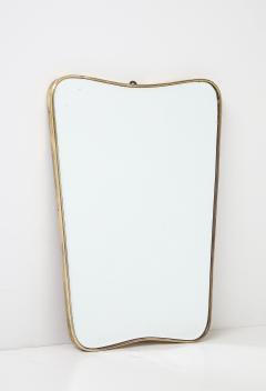 Italian Modernist Brass Shaped Wall Mirror circa 1950 - 3936665