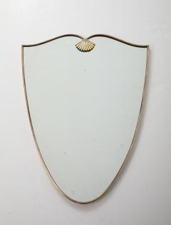 Italian Modernist Brass Shaped Wall Mirror circa 1950 - 3936684