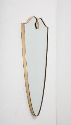 Italian Modernist Brass Shaped Wall Mirror circa 1950 - 3936685