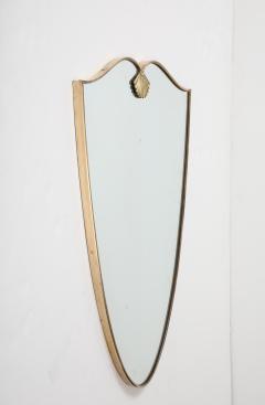 Italian Modernist Brass Shaped Wall Mirror circa 1950 - 3936686