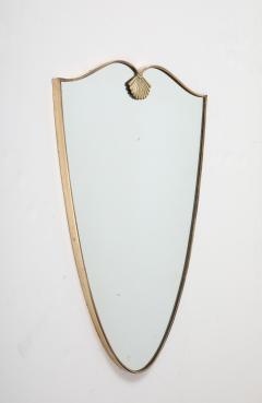 Italian Modernist Brass Shaped Wall Mirror circa 1950 - 3936687