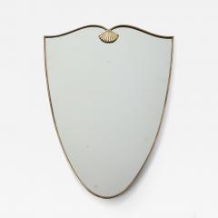 Italian Modernist Brass Shaped Wall Mirror circa 1950 - 3939754