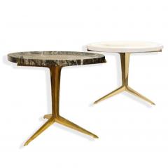 Italian Modernist Brass and Marble Top End Table - 4222952