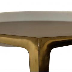 Italian Modernist Brass and Marble Top End Table - 4222954