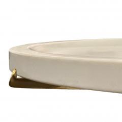 Italian Modernist Brass and Marble Top End Table - 4222955