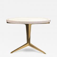 Italian Modernist Brass and Marble Top End Table - 4225915