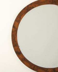 Italian Modernist Burl Walnut Circular Mirror circa 1960 - 4783000