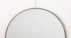 Italian Modernist Circular Brass Wall Mirror circa 1950 - 4428204