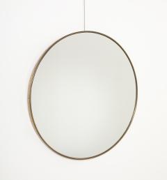Italian Modernist Circular Brass Wall Mirror circa 1950 - 4428207