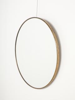 Italian Modernist Circular Brass Wall Mirror circa 1950 - 4428211