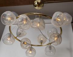 Italian Modernist Iridescent Clear Blown Glass Chandelier 2 Available - 4096402