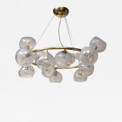 Italian Modernist Iridescent Clear Blown Glass Chandelier 2 Available - 4101443