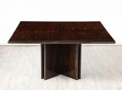 Italian Modernist Macassar Ebony Square Dining Table Italy circa 1960 - 3525472