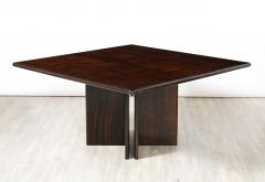 Italian Modernist Macassar Ebony Square Dining Table Italy circa 1960 - 3525474