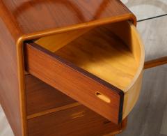 Italian Modernist Maple Wood Vanity Table and Cabinet Italy circa 1950 - 3927979