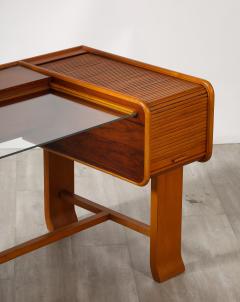 Italian Modernist Maple Wood Vanity Table and Cabinet Italy circa 1950 - 3927980