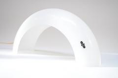 Italian Modernist Milk Glass Arched Table Lamp by Linea Gb Milano - 3516939