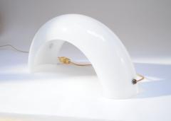 Italian Modernist Milk Glass Arched Table Lamp by Linea Gb Milano - 3516942