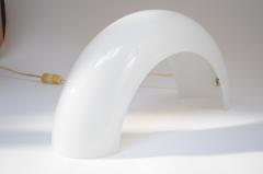 Italian Modernist Milk Glass Arched Table Lamp by Linea Gb Milano - 3516943