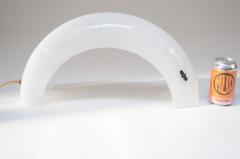 Italian Modernist Milk Glass Arched Table Lamp by Linea Gb Milano - 3516951