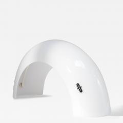Italian Modernist Milk Glass Arched Table Lamp by Linea Gb Milano - 3520646