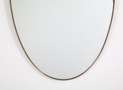 Italian Modernist Oval Brass Mirror Circa 1950 - 4425132