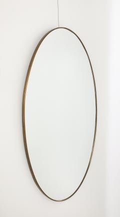 Italian Modernist Oval Brass Mirror Circa 1950 - 4425133