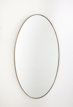 Italian Modernist Oval Brass Mirror Circa 1950 - 4425134