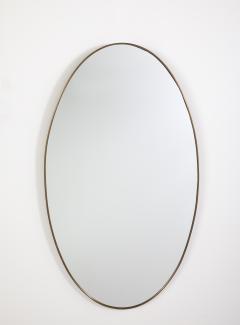 Italian Modernist Oval Brass Mirror Circa 1950 - 4425135