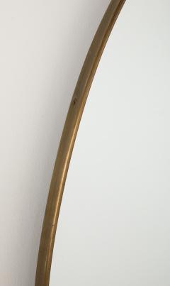 Italian Modernist Oval Brass Mirror Circa 1950 - 4425138