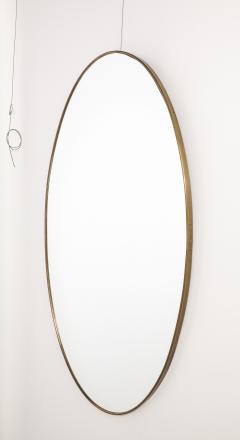 Italian Modernist Oval Brass Mirror Circa 1950 - 4425139