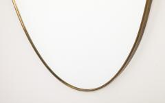 Italian Modernist Oval Brass Mirror Circa 1950 - 4425141
