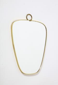 Italian Modernist Petite Brass Shaped Mirror Italy circa 1970 - 3363525