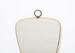 Italian Modernist Petite Brass Shaped Mirror Italy circa 1970 - 3363531