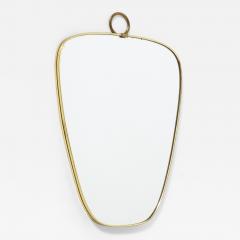 Italian Modernist Petite Brass Shaped Mirror Italy circa 1970 - 3364456