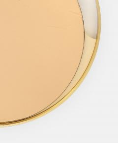 Italian Modernist Round Brass Mirror with Rose Gold Glass - 4739249