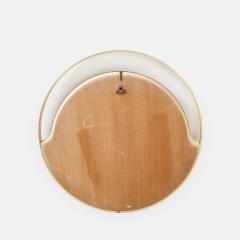 Italian Modernist Round Brass Mirror with Rose Gold Glass - 4739251
