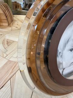 Italian Modernist Round Lucite Picture Frame 1970s - 4776876
