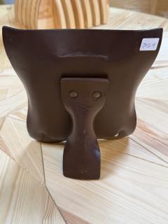 Italian Modernist Sculptural Brown Leather Picture Frame - 4761287