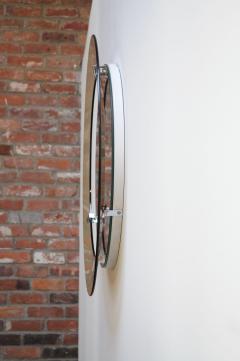 Italian Modernist Smoked Glass Circular Wall Mirror by Veca - 3492543