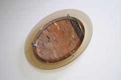 Italian Modernist Smoked Glass Circular Wall Mirror by Veca - 3492545