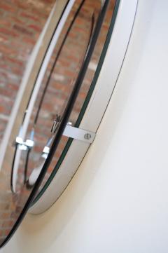Italian Modernist Smoked Glass Circular Wall Mirror by Veca - 3492546